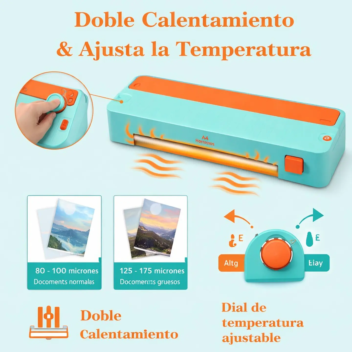 Laminadora Eléctrica Automática de Escritorio 7 en 1 Mecolour A3/A4/A5/A6 4