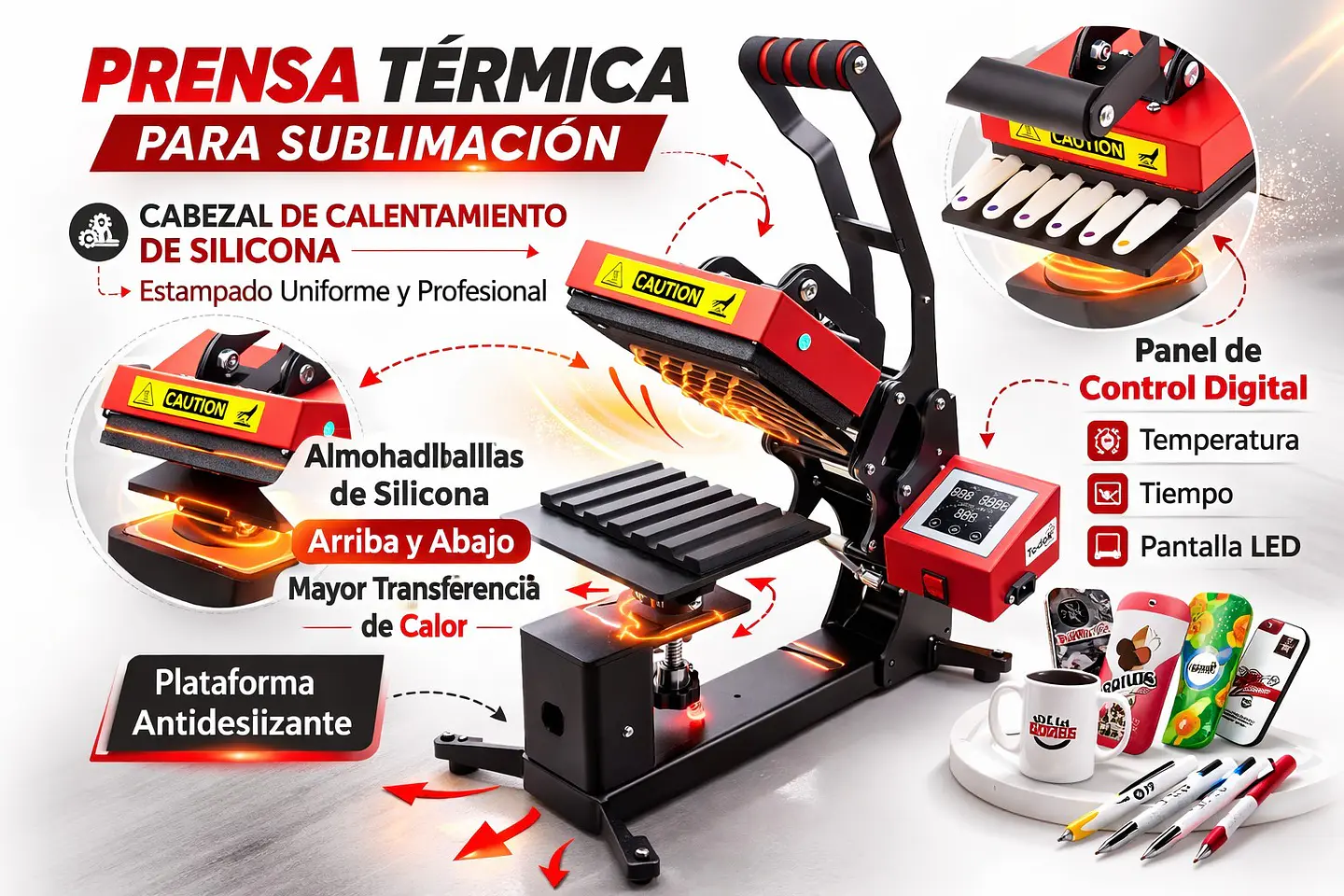 Maquina Estampadora de Lápiz Lapiceros Plumas de 6 Estaciones 5