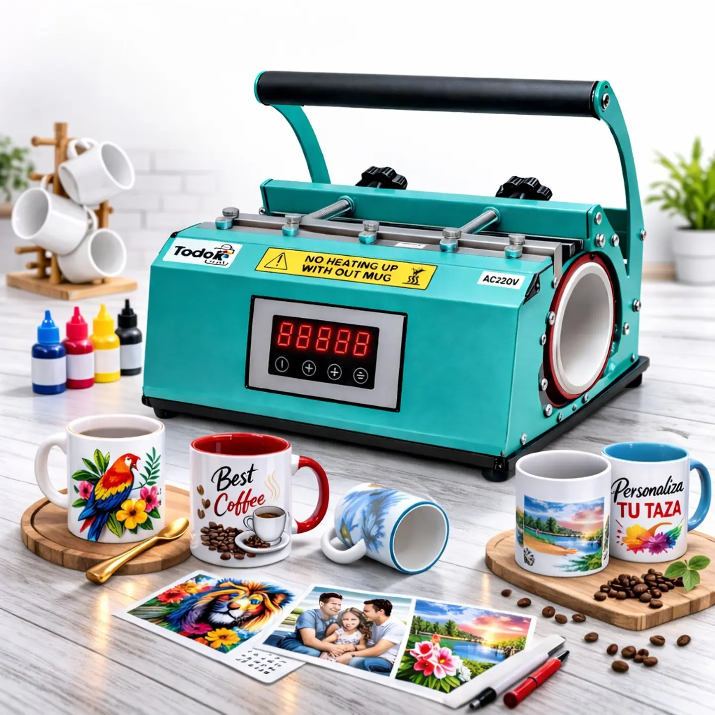 Estampadora Sublimadora De Tumbler 30oz Verde 550w 5