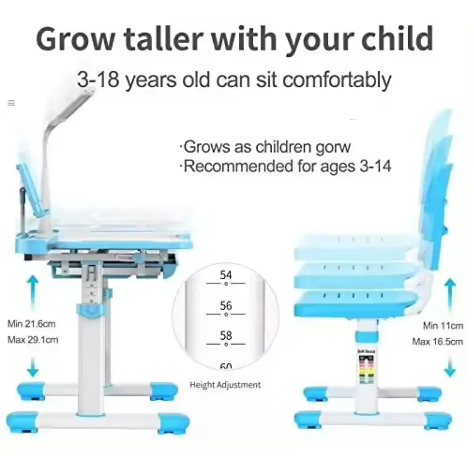 Escritorio de estudios Reclinable Ajustable Niños Azul / Todokcl 7