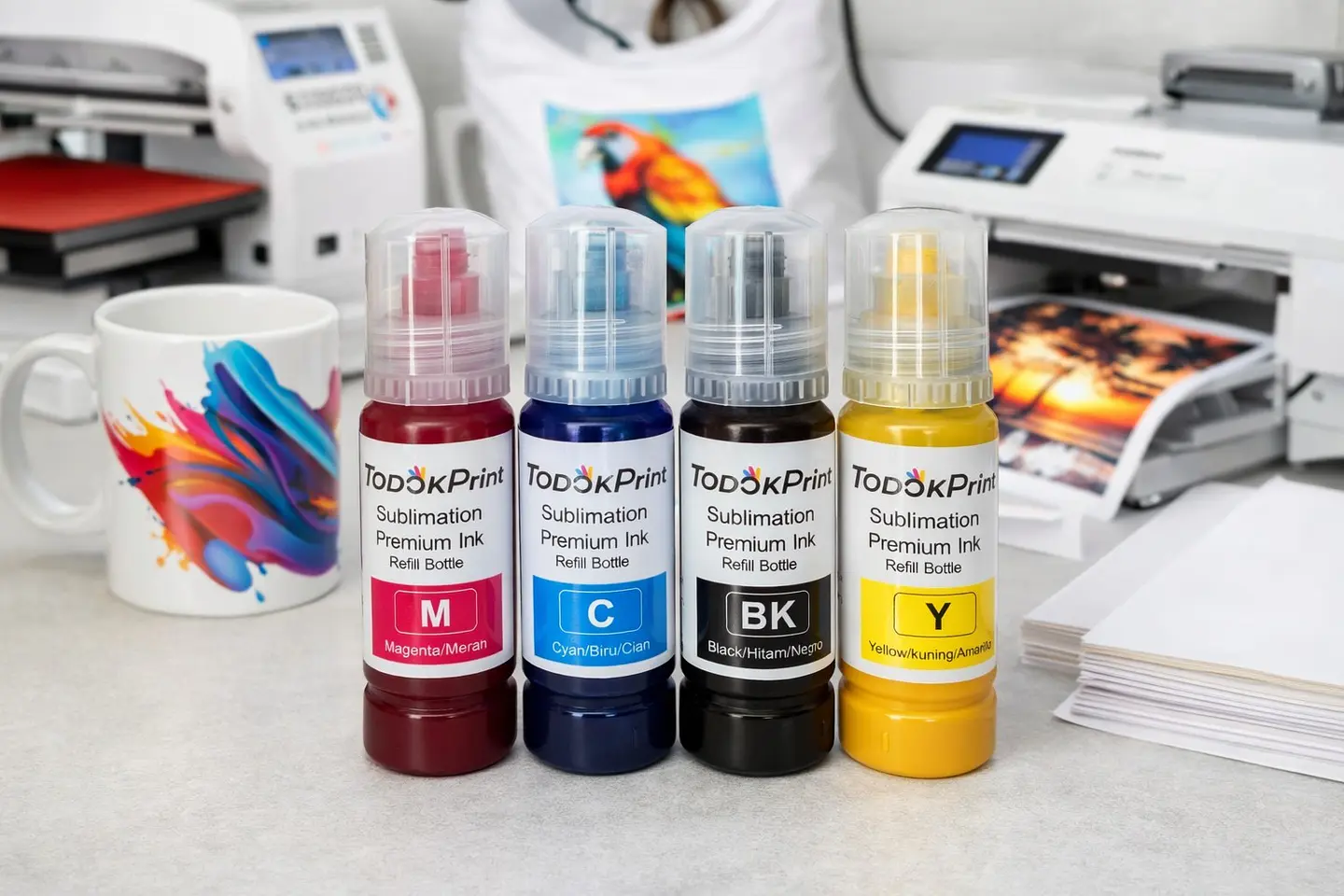 Pack de 4 Tintas de Sublimación TodokPrint 70ml 2