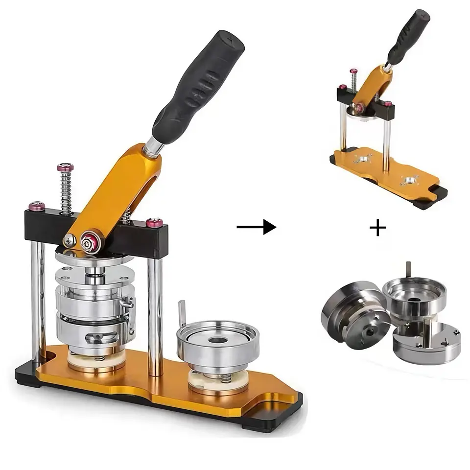 Maquina de Chapitas + 100 Chapitas + Matriz de 58 mm Dorada 3