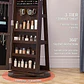 Joyero Con Espejo Organizador De Cosméticos Giratorio 360° Marrón Oscuro - Miniatura 4