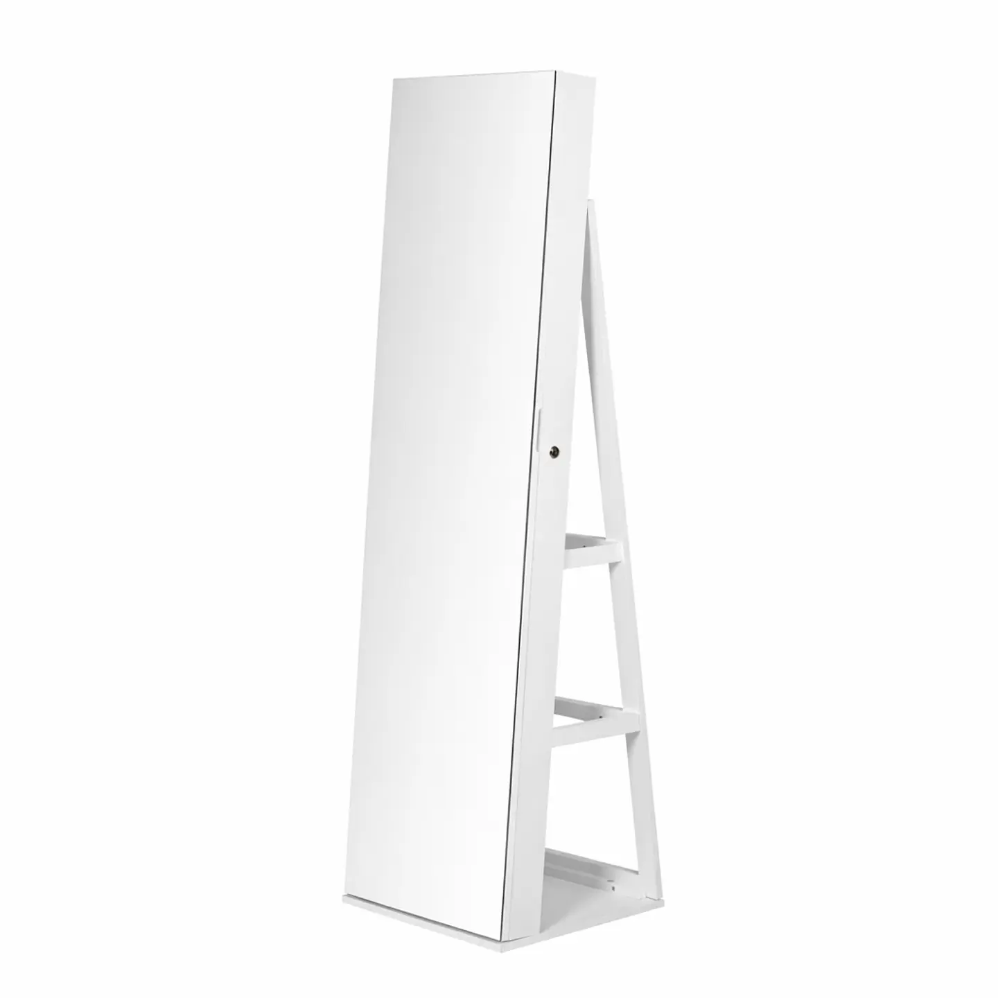 Joyero Con Espejo Organizador De Cosméticos Giratorio 360° Color Blanco 2