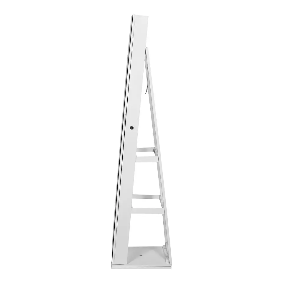 Joyero Con Espejo Organizador De Cosméticos Giratorio 360° Color Blanco 3