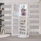 Joyero Con Espejo Organizador De Cosméticos Giratorio 360° Color Blanco - Miniatura 7