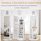 Joyero Con Espejo Organizador De Cosméticos Giratorio 360° Color Blanco - Miniatura 8