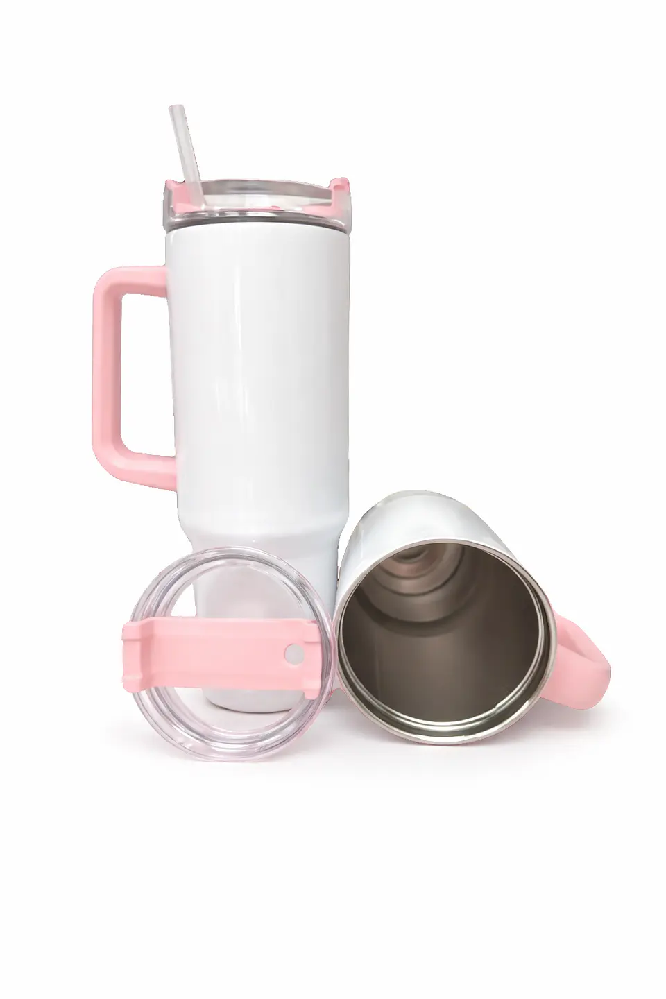 Tazón Térmico Tumbler 40oz Inoxidable Frio Y Calor Asa Rosa 2