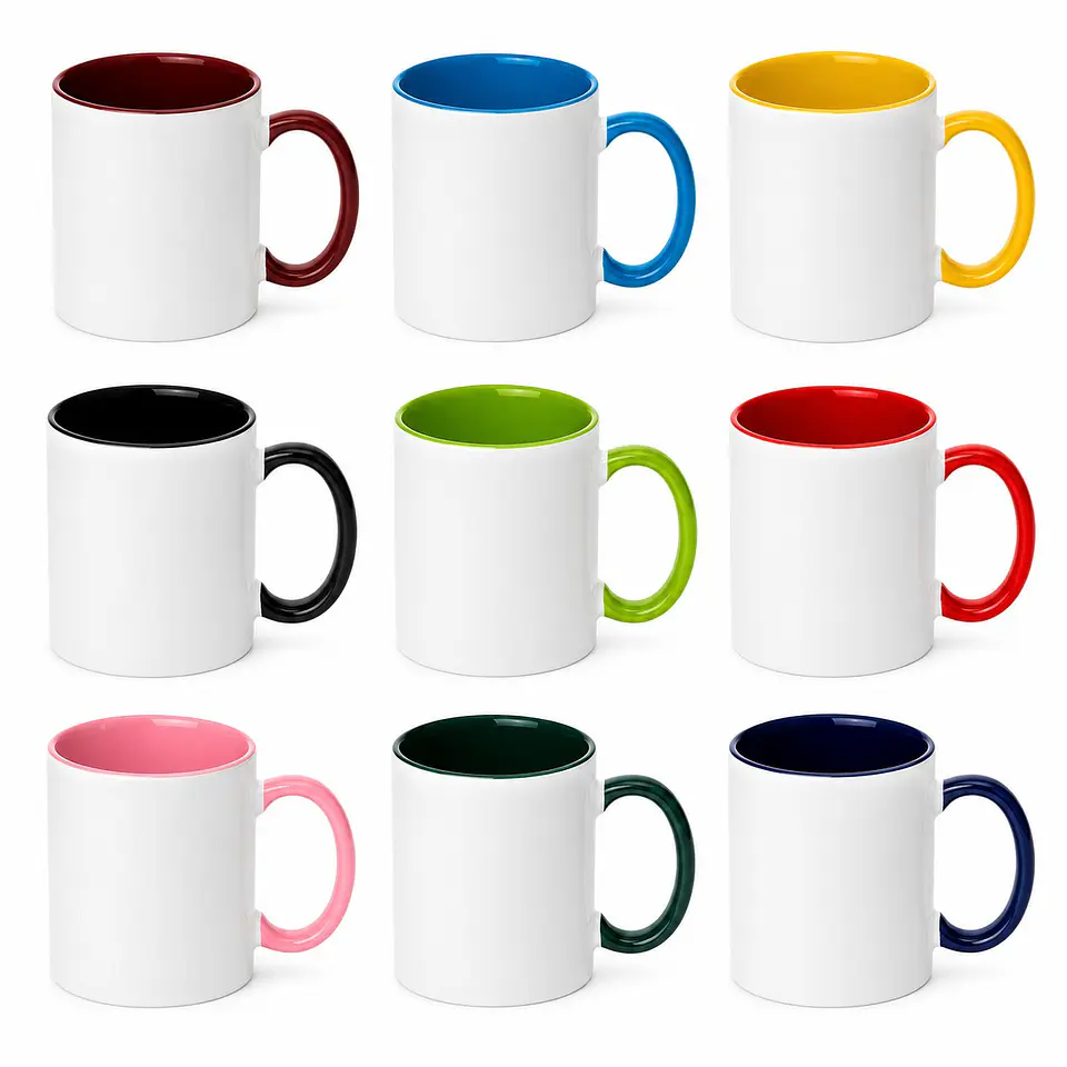 Taza de Cerámica Borde e Interior Verde Claro 11oz 2
