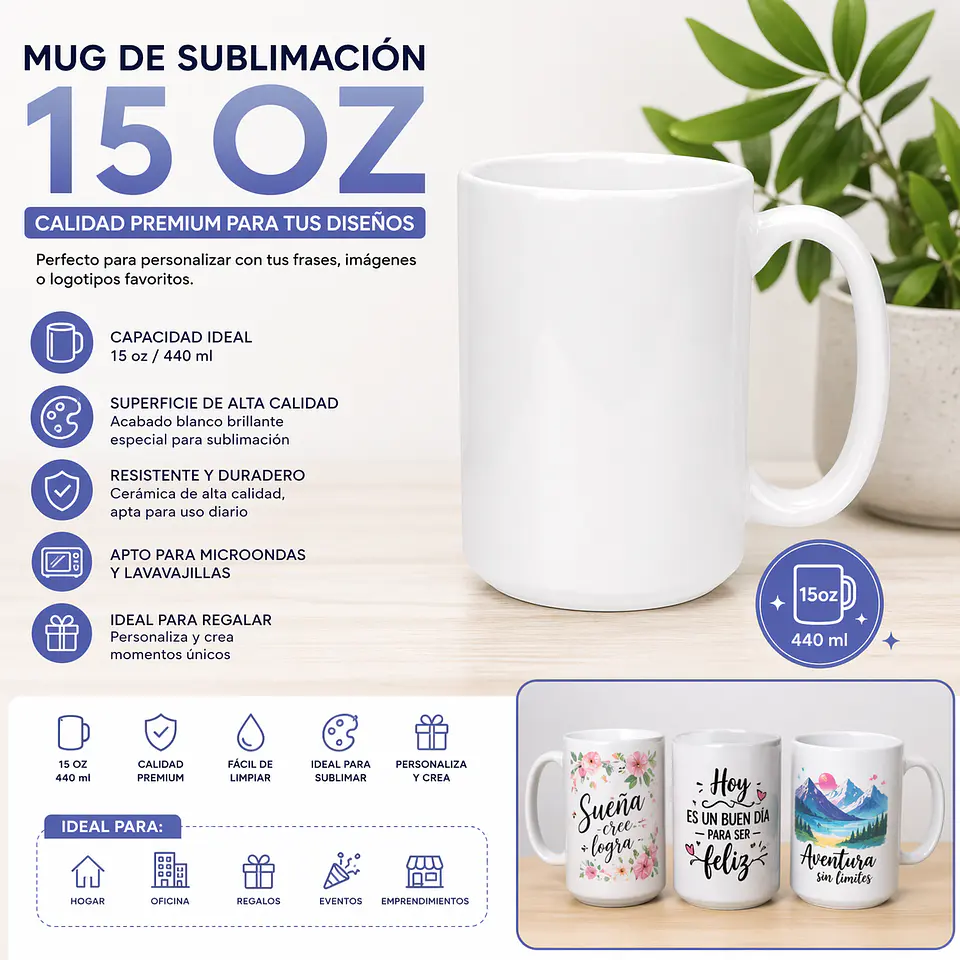 Taza de Cerámica 15oz AAA 12 Unidades 2