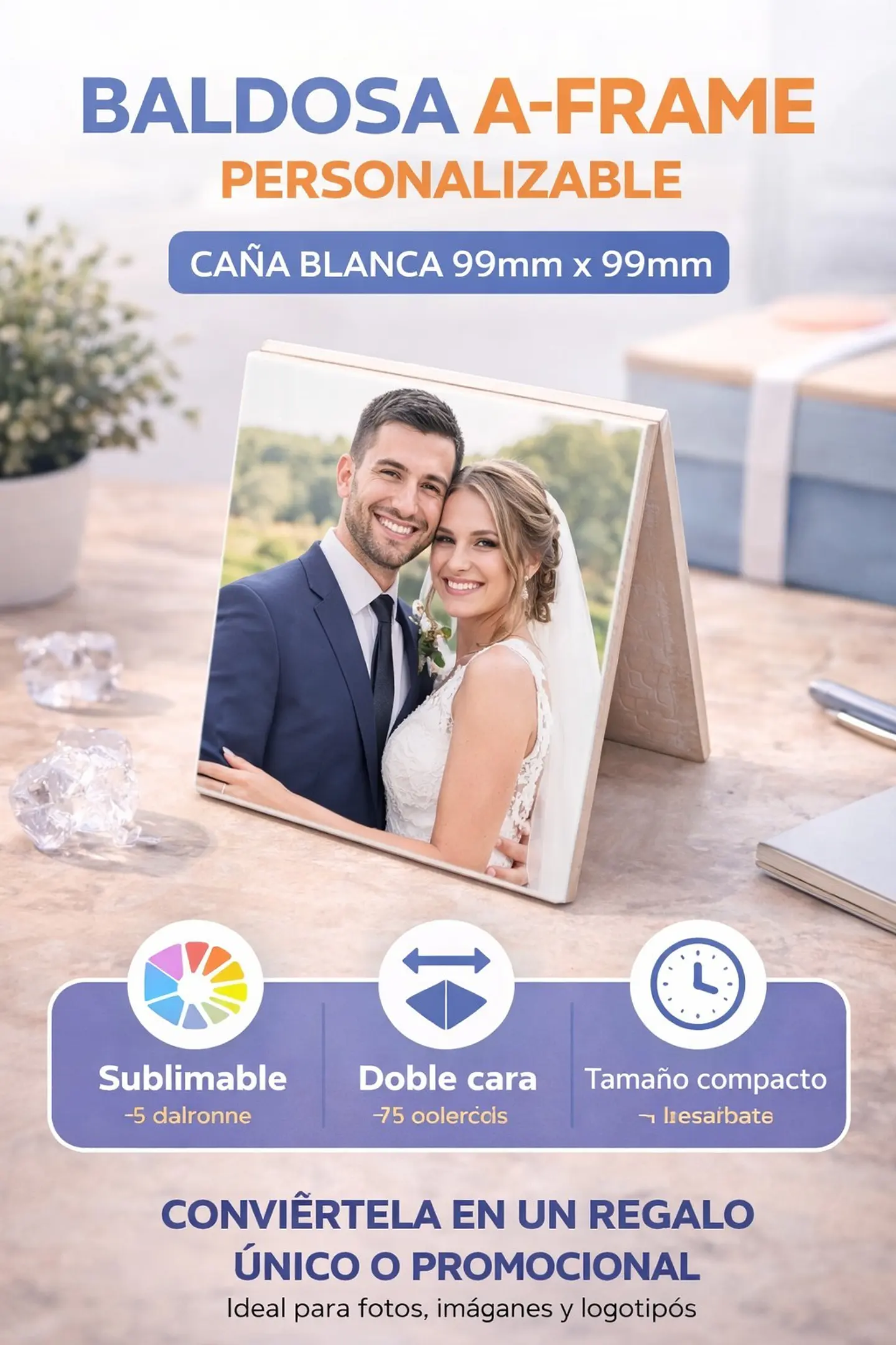 Pack de 6 Cerámicas Sublimable de 150x150 mm 2