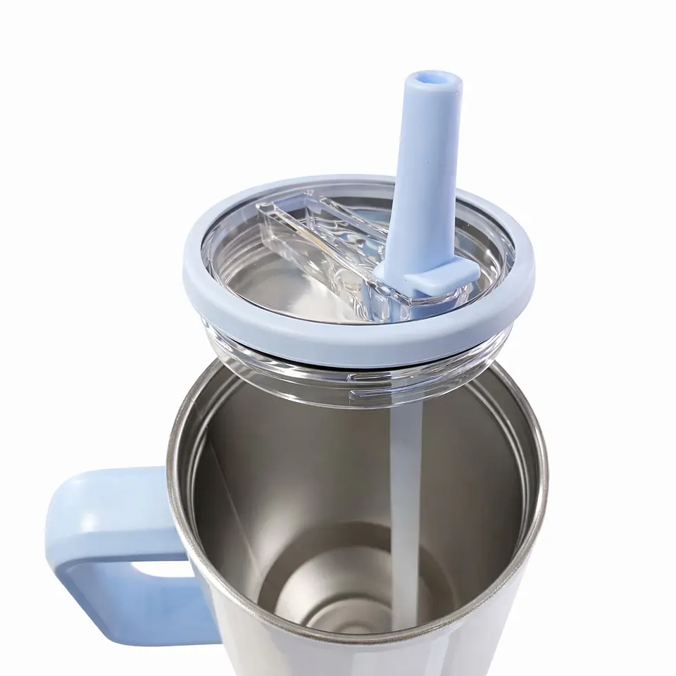 Termo Mug Sublimable de 40 oz con Asa y Bombilla Morado 2