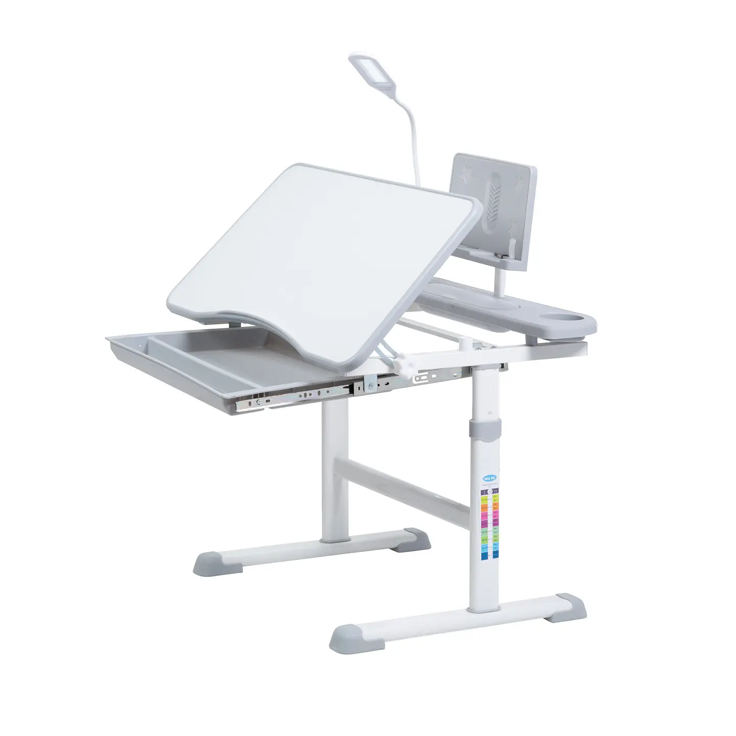 Escritorio de estudios Reclinable Ajustable Niños Gris 3