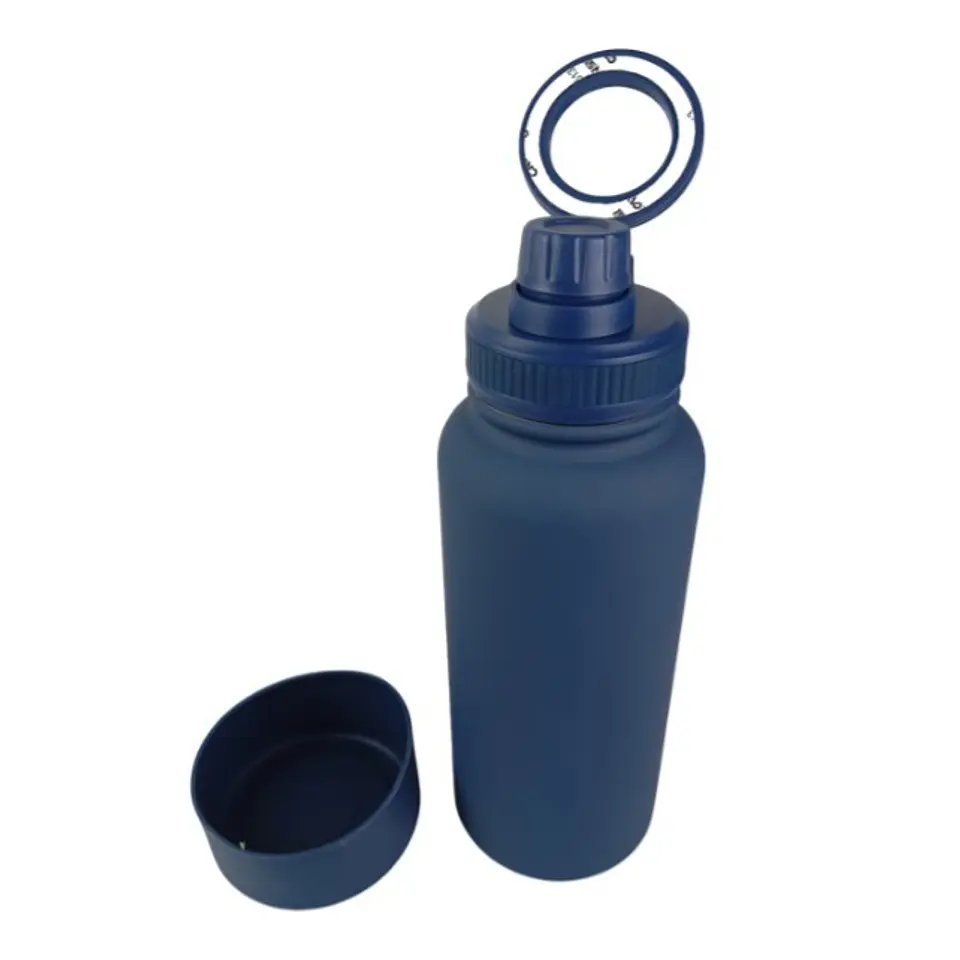 Botella de Agua de Acero Inoxidable de 650 ml Azul con Soporte Magnético para Teléfono 5