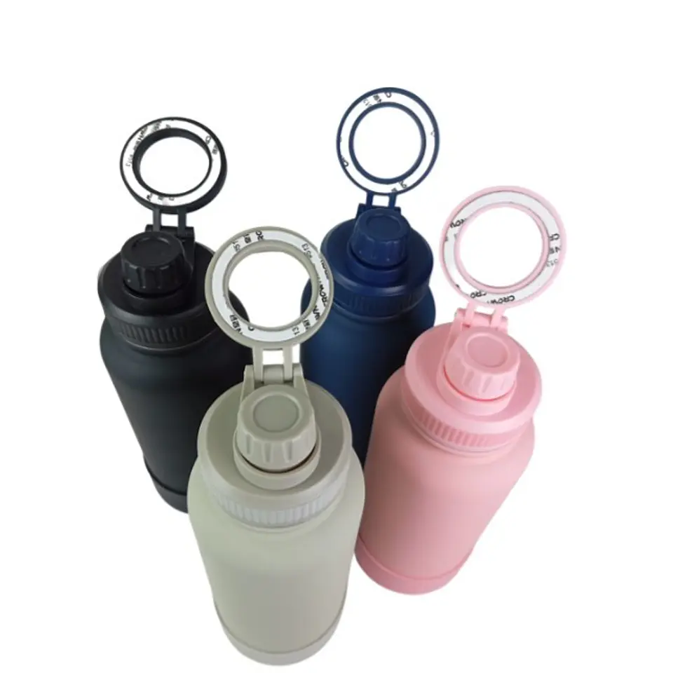 Botella de Agua de Acero Inoxidable de 650 ml Azul con Soporte Magnético para Teléfono 8