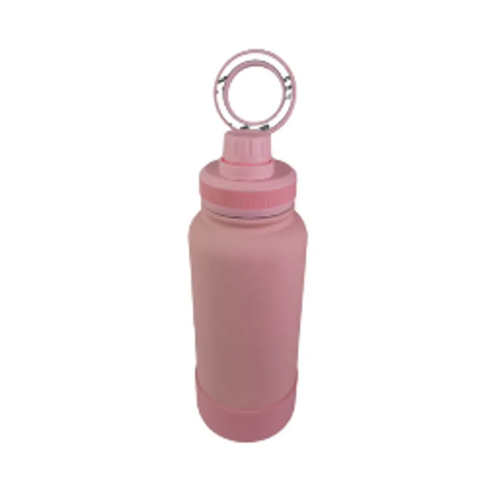 Botella de Agua de Acero Inoxidable de 650 ml Rosada con Soporte Magnético para Teléfono 2