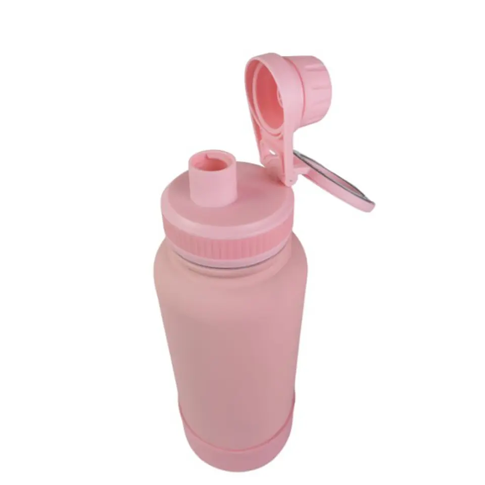 Botella de Agua de Acero Inoxidable de 650 ml Rosada con Soporte Magnético para Teléfono 3