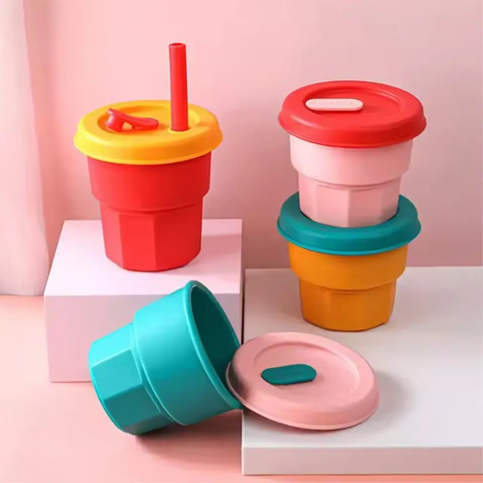 Vaso de Silicona Para Bebe Verde Claro 400ML T-00043-9 2