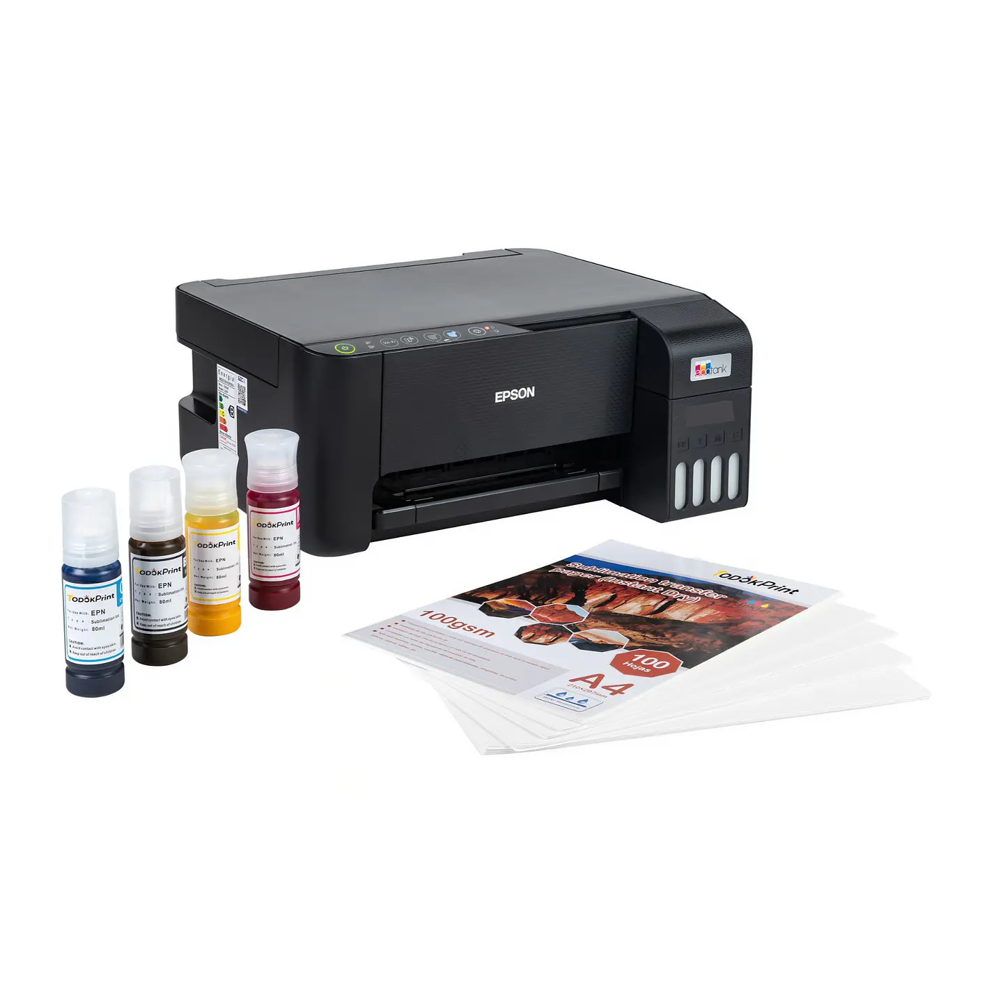 Kit Estampadora 3 en 1 30oz + Impresora L1250 + Tazas + Papel + Tintas 4