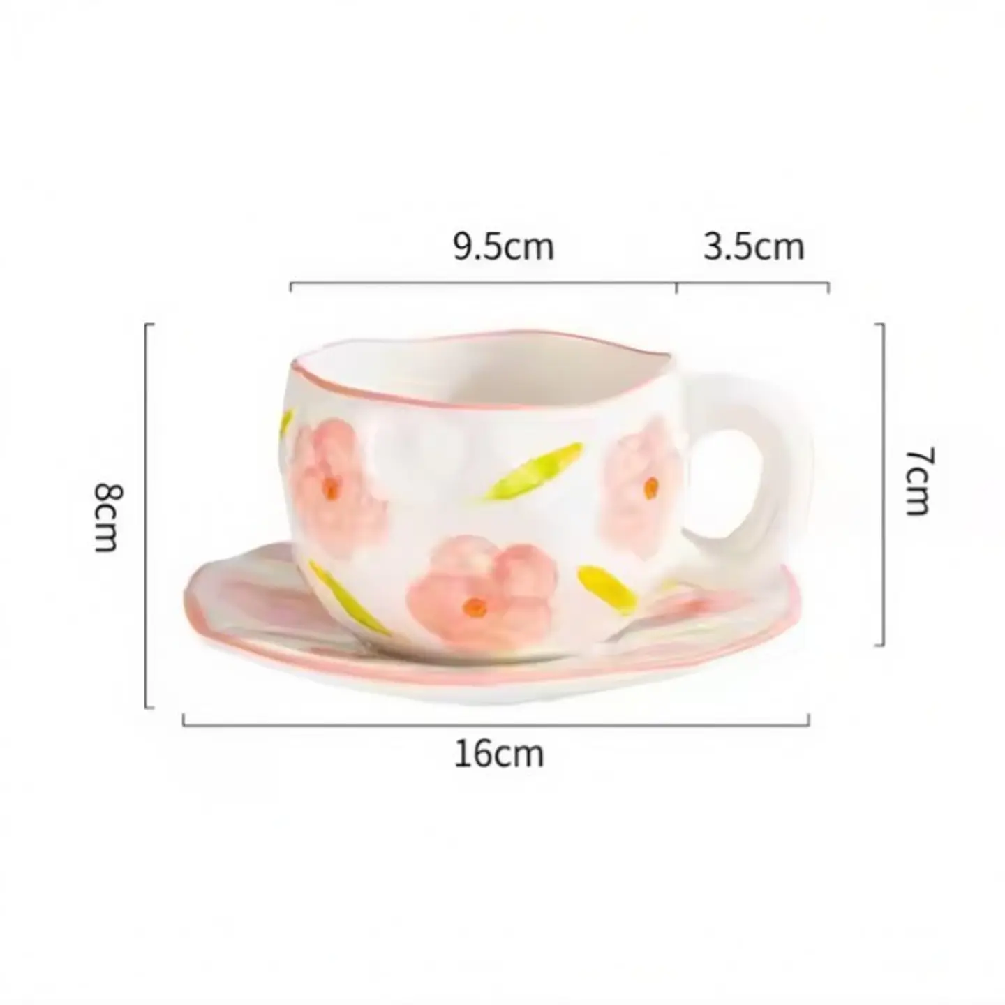 Taza de Cerámica Ligera de Lujo Rosa a Cuadros 2