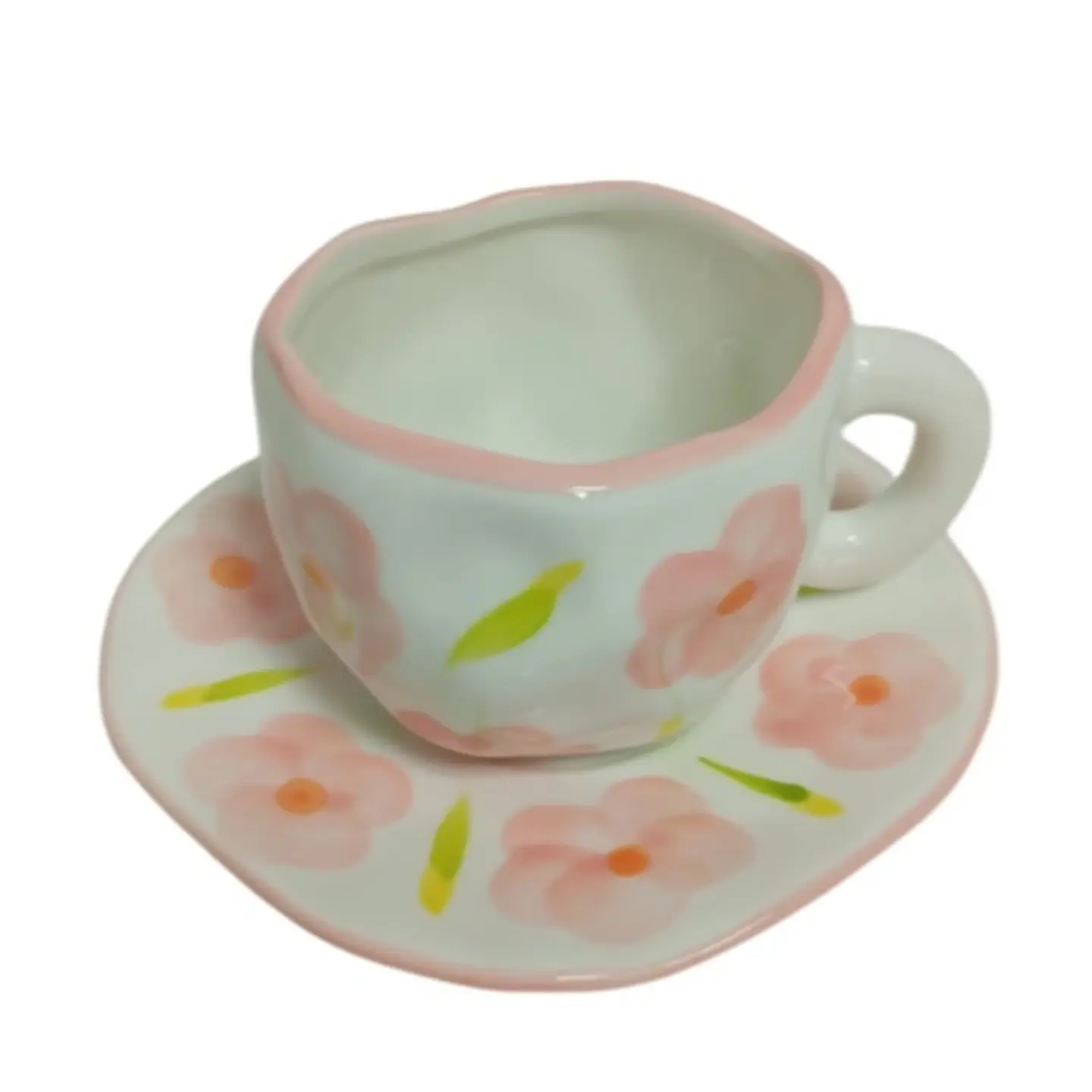 Taza de Cerámica Ligera de Lujo con Flores T-00023-5 7