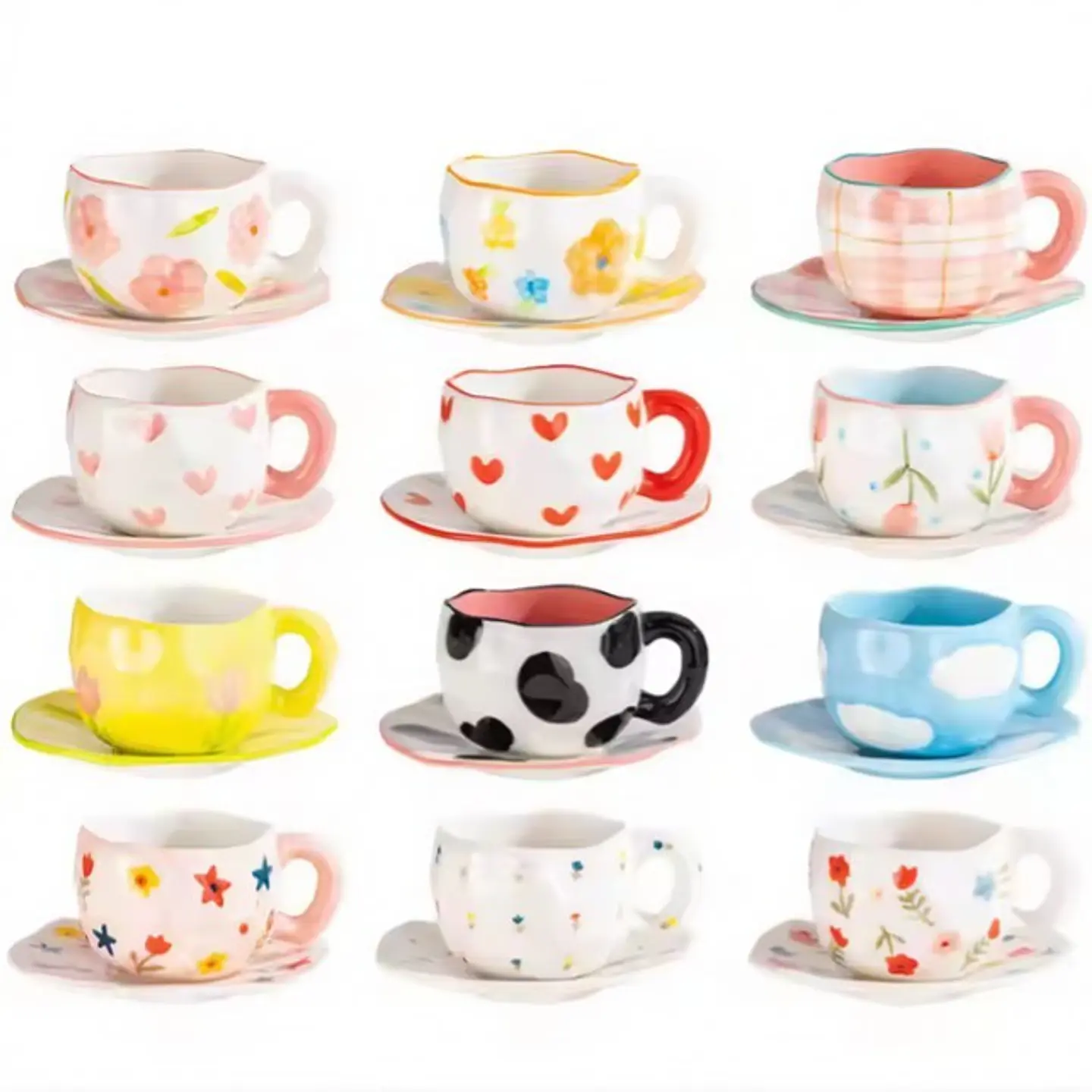 Taza de Cerámica Ligera de Lujo Con Flores 3