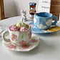 Taza de Cerámica Ligera de Lujo Con Flores - Miniatura 5
