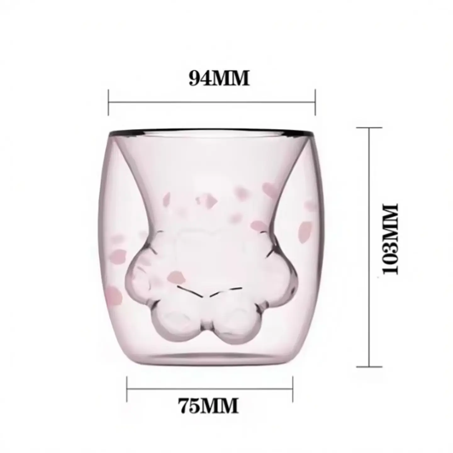Vaso Transparente con Forma Pata de Gato Doble Pared T-00040-1 2