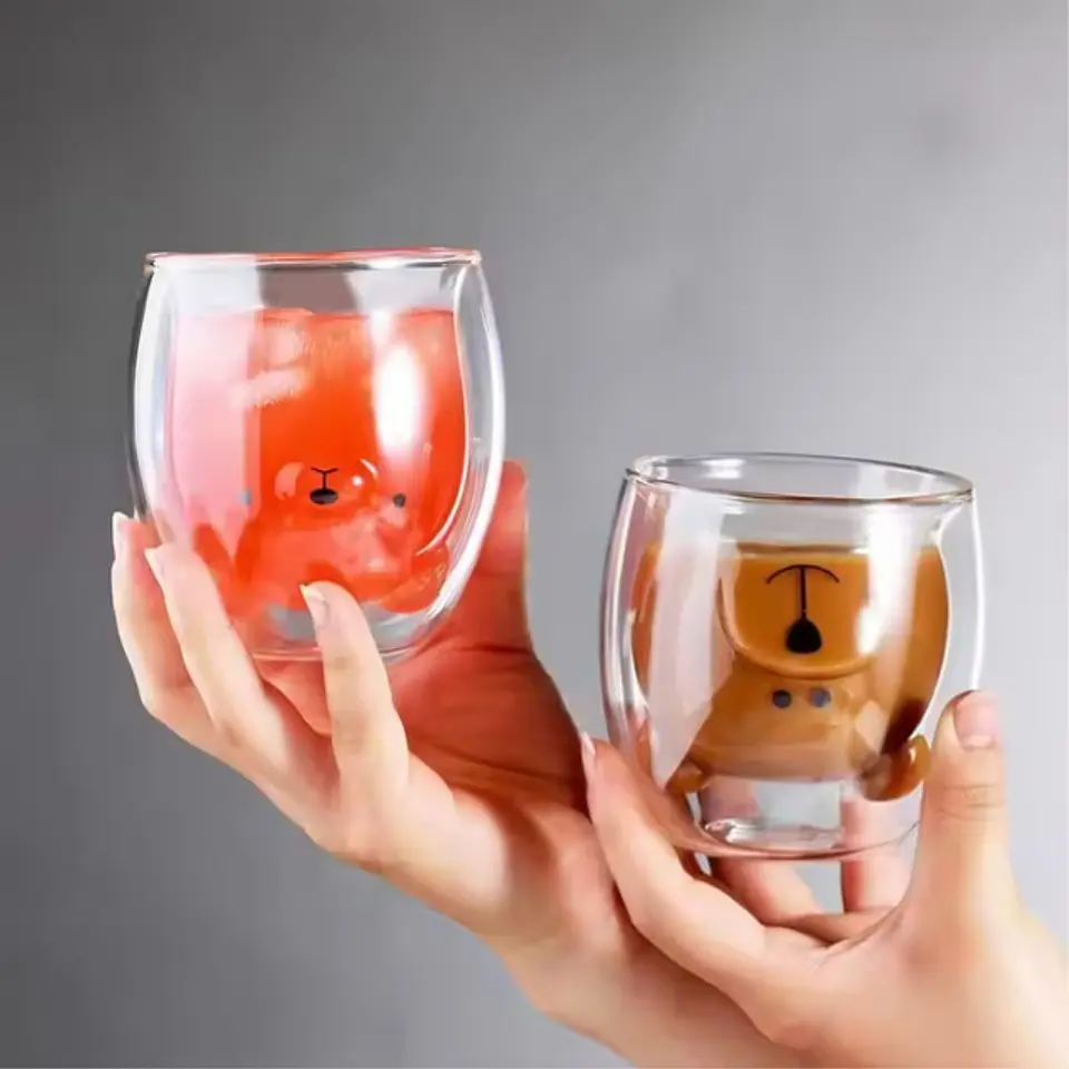 Taza De Cristal Doble Pared Con Estampado 300ml T-00053 2