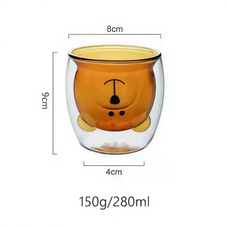 Taza De Cristal Doble Pared Con Estampado 300ml T-00053 5