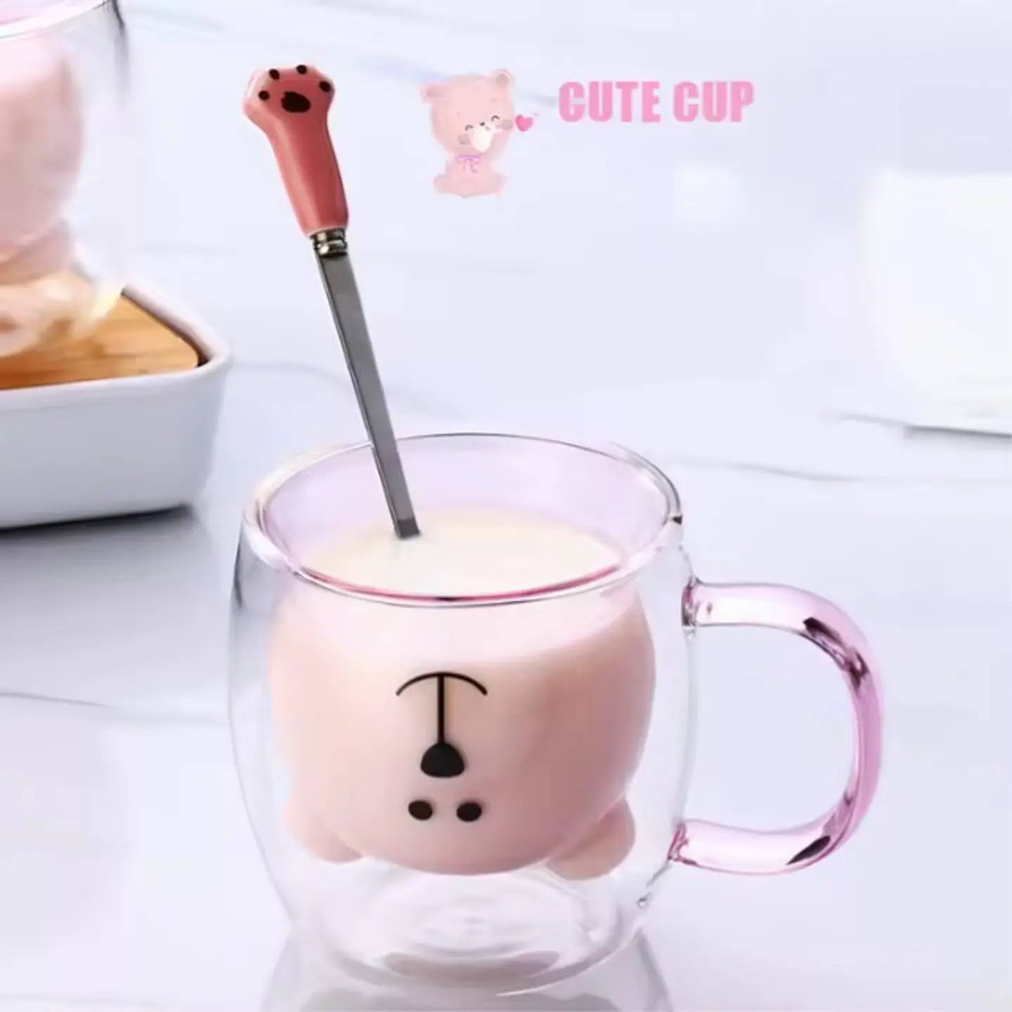 Taza De Cristal Doble Pared Con Estampado 300ml T-00035 2