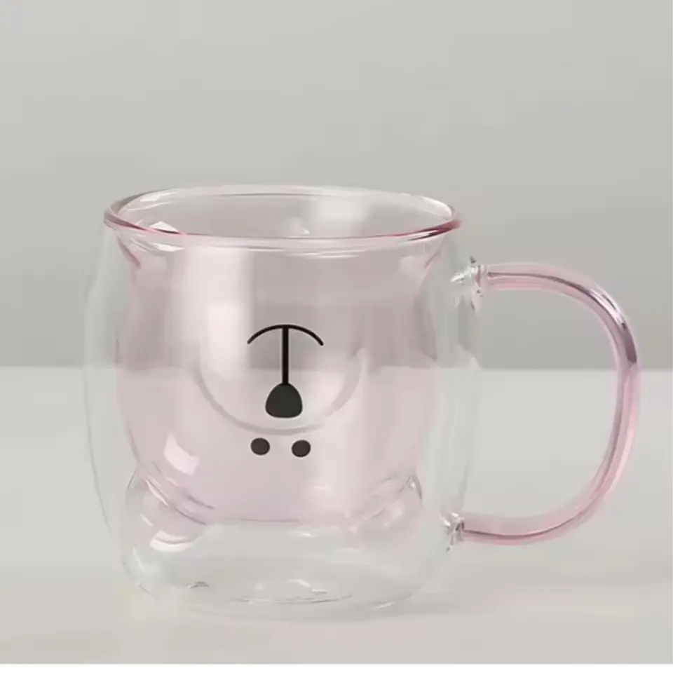 Taza De Cristal Doble Pared Con Estampado 300ml T-00035 4