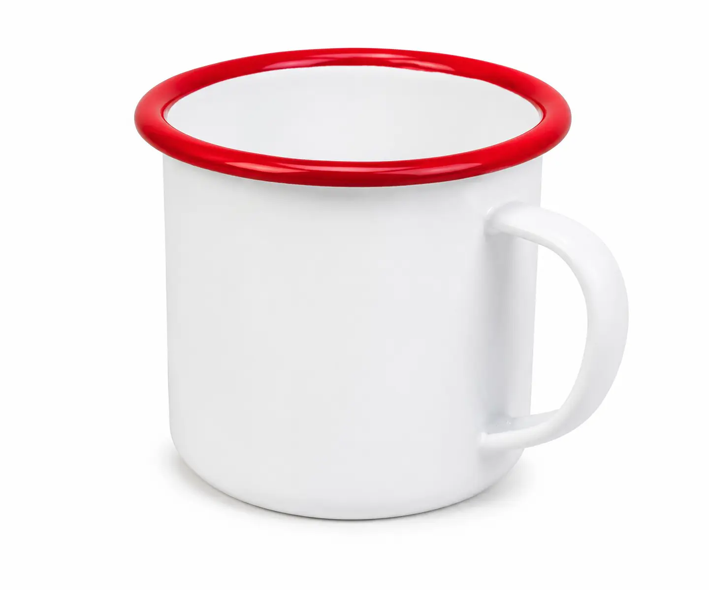 Tazones Enlozado Sublimable Borde Rojo 12oz 2