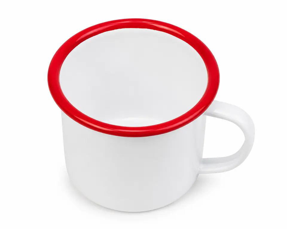 Tazones Enlozado Sublimable Borde Rojo 12oz 5