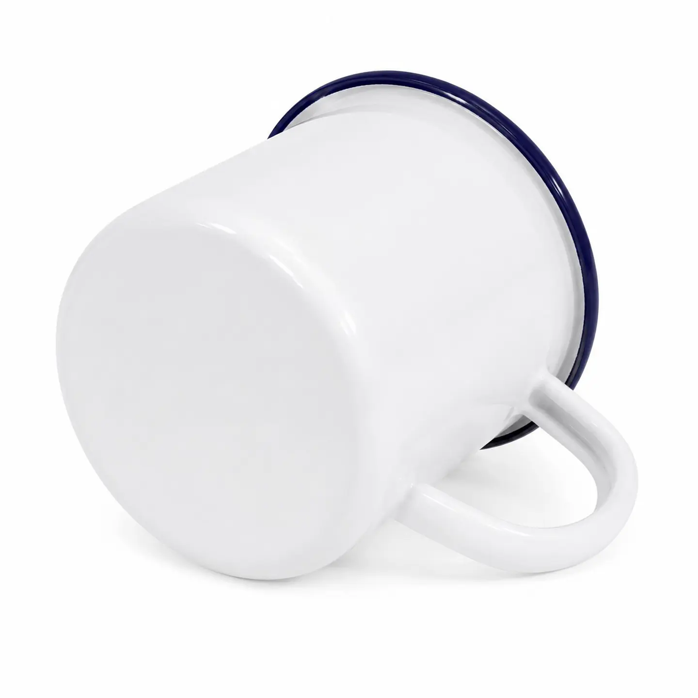 Tazones Enlozado Sublimable Borde Azul 12oz 2