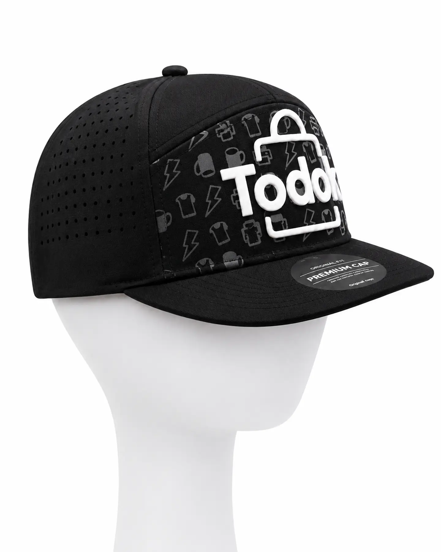 Gorro para Personalización con Mini Perforado Color Negra 3