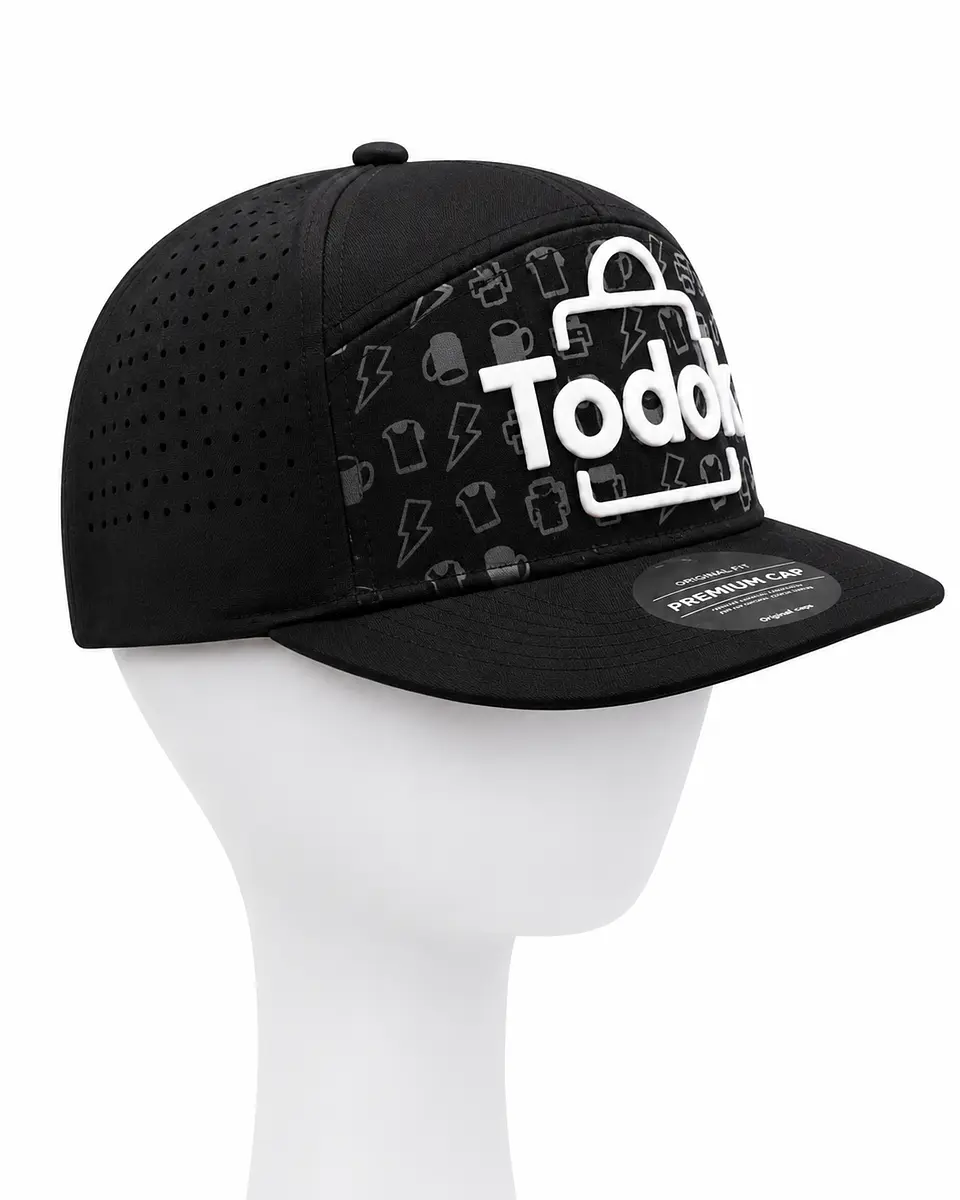 Gorro para Personalización con Mini Perforado Color Negra 3