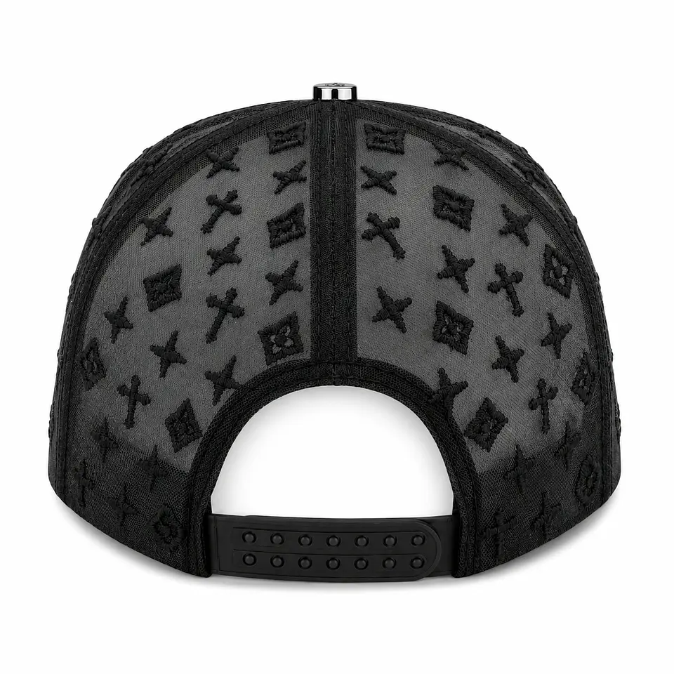 Gorro para Personalización Ajustable Gamuza Maya Decorada Negra 3