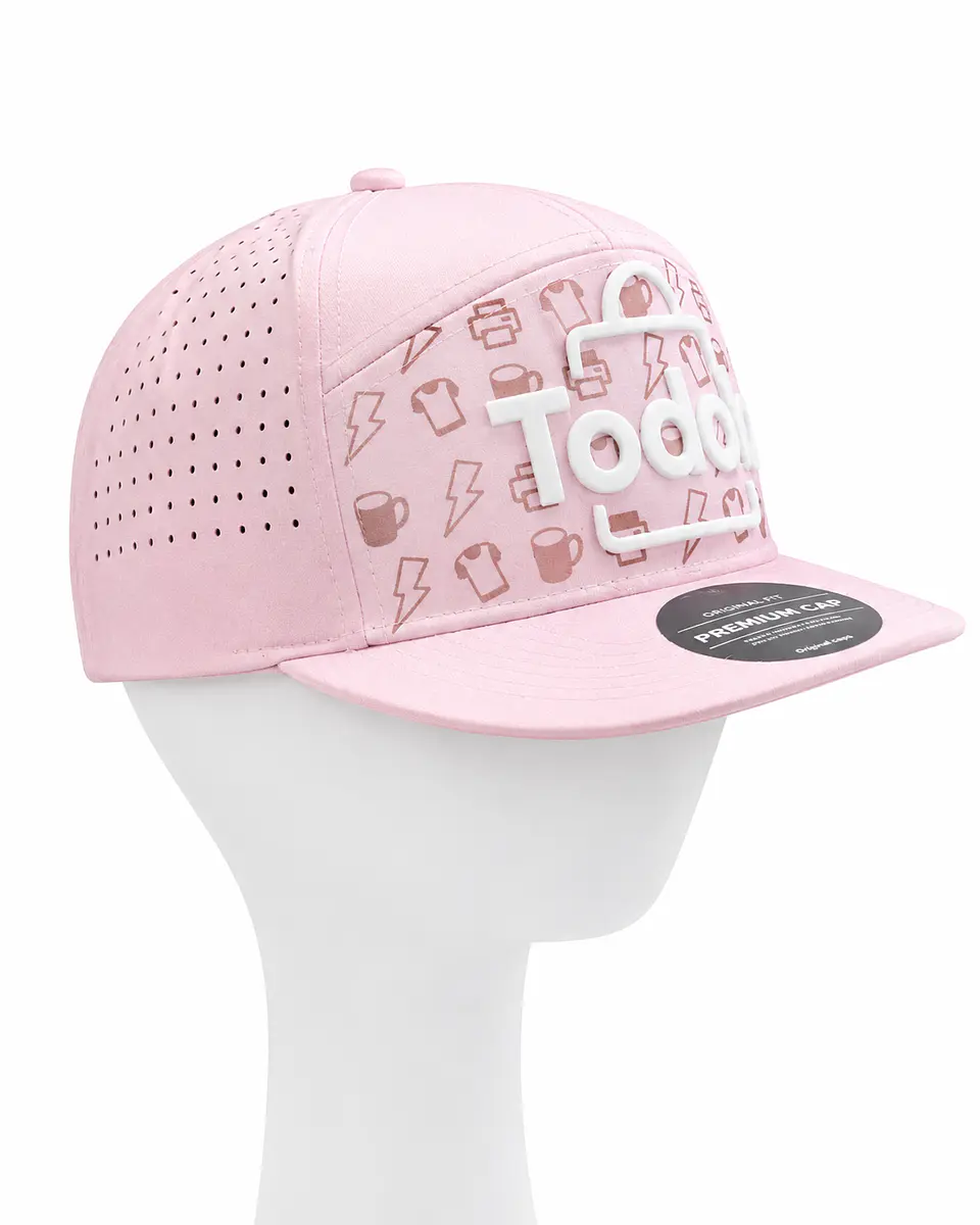 Gorro para Personalización con Mini Perforado Color Rosado 2