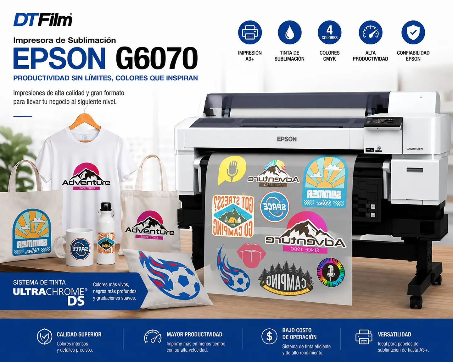Plotter Epson DTFilm SureColor G6070 + Horno 3