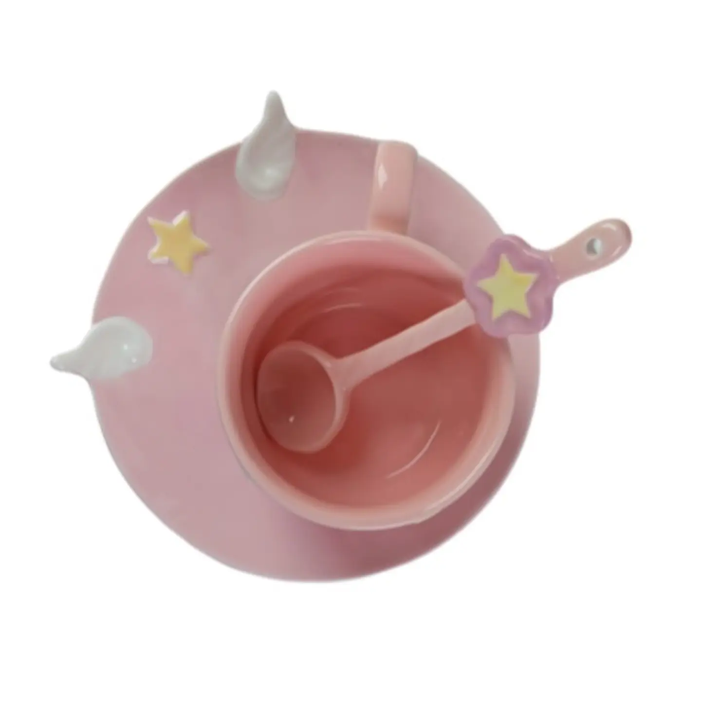 Taza de Café de Cerámica Rosa con Diseño de Sakura T-00041 3