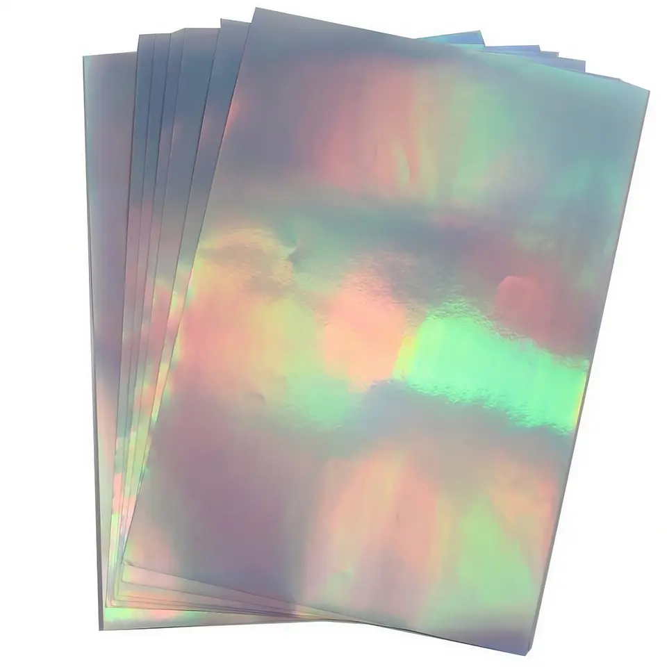Vinilo Adhesivo imprimible Holográfico Tornasol A4 20 Hojas 2