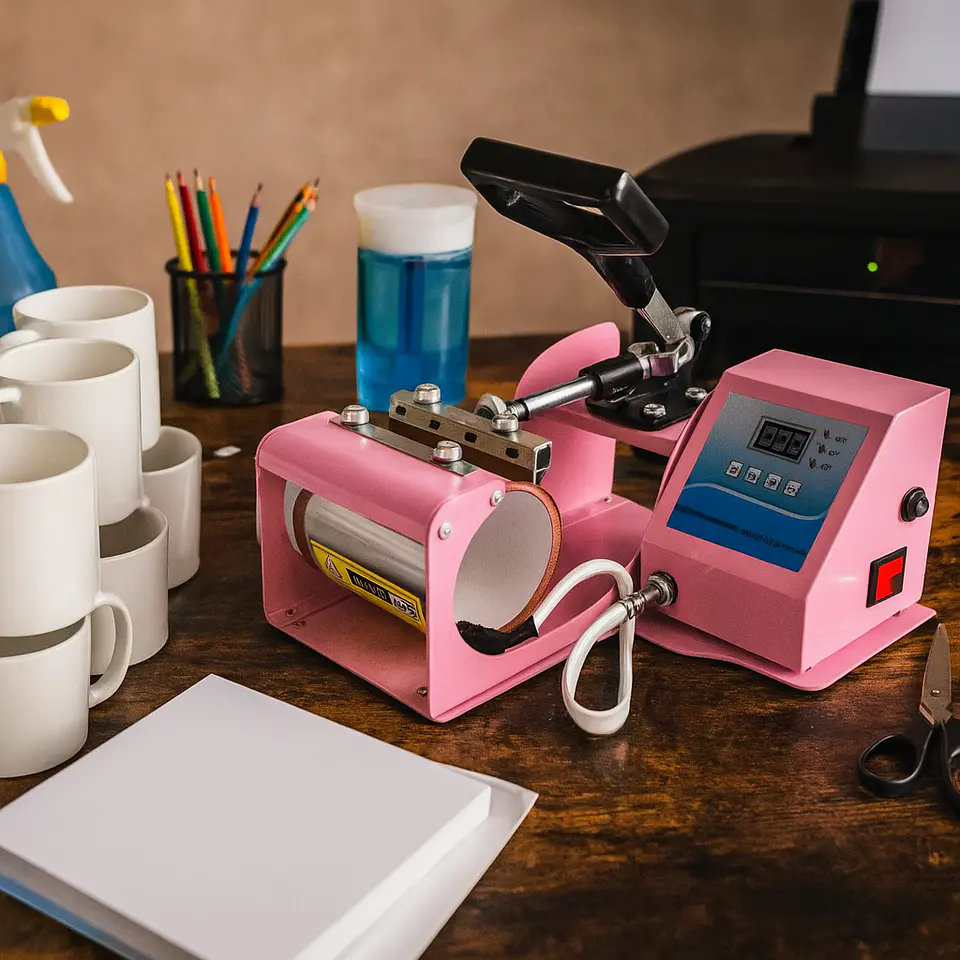 Kit de Estampadora 11oz + Impresora Epson F170 + Papel + Caja de Tazas + Regalos 9