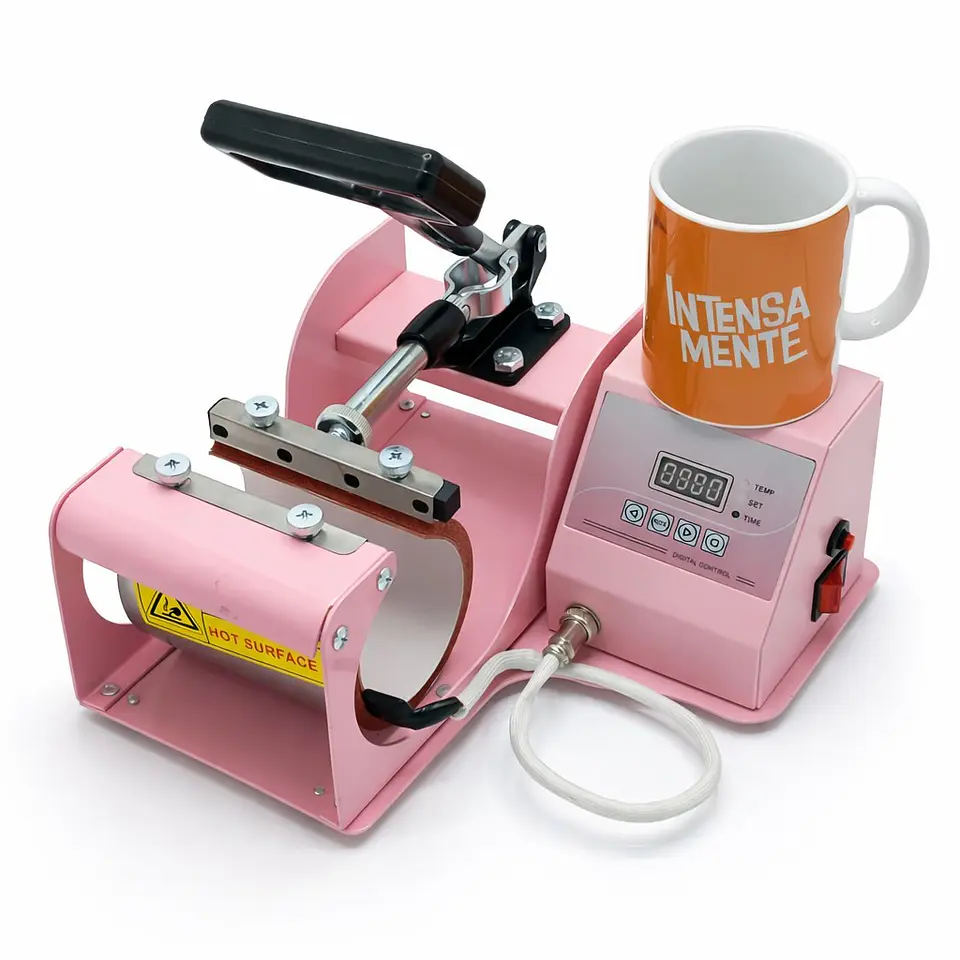 Maquina Estampadora Sublimadora Tazas 11oz Rosa 2