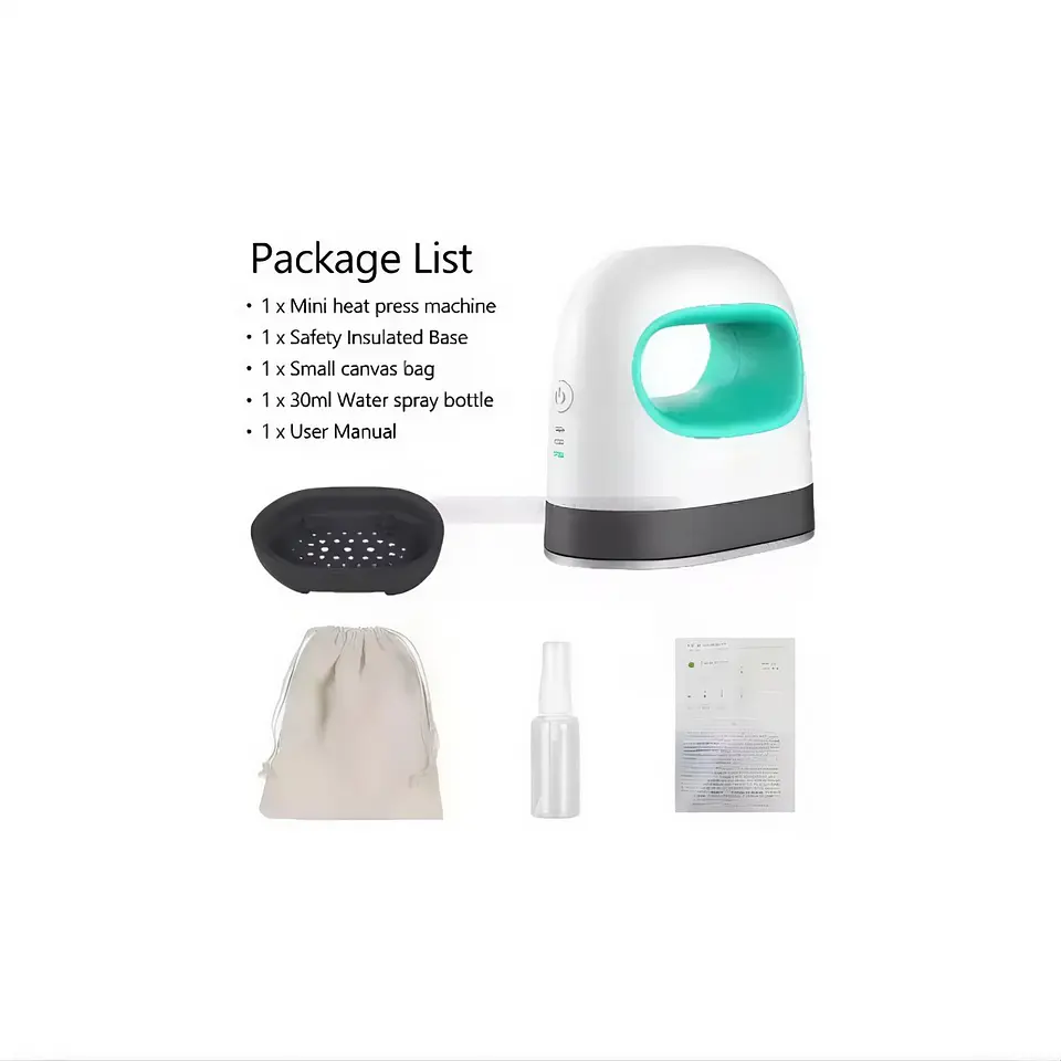 Plancha Estampadora Mini Portátil Transfer Sublimación Verde 4