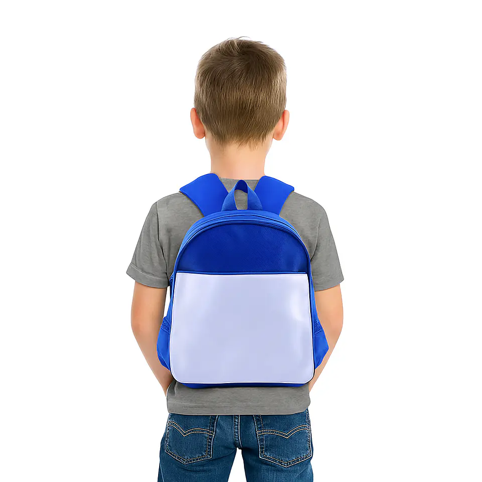 Mochila Escolar Sublimable 30x25 Azul 4