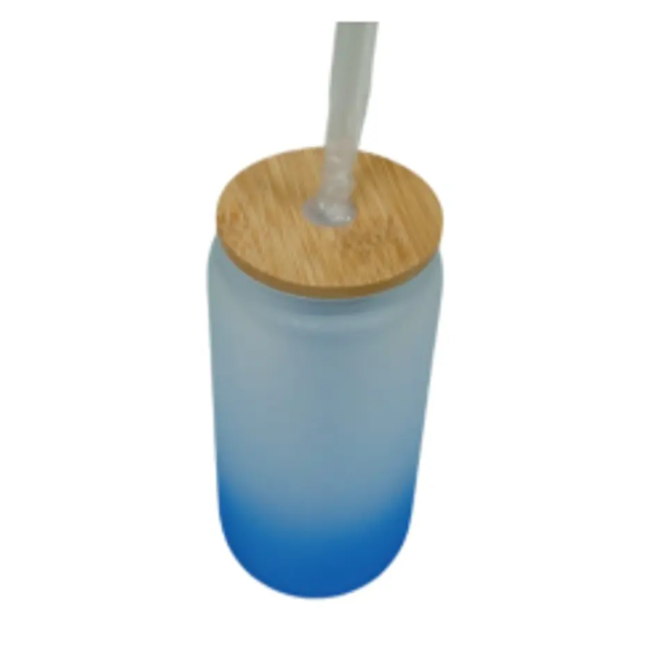 Vasos Glass Sublimación 16oz 500ml Tapa Bambú Y Caja 3