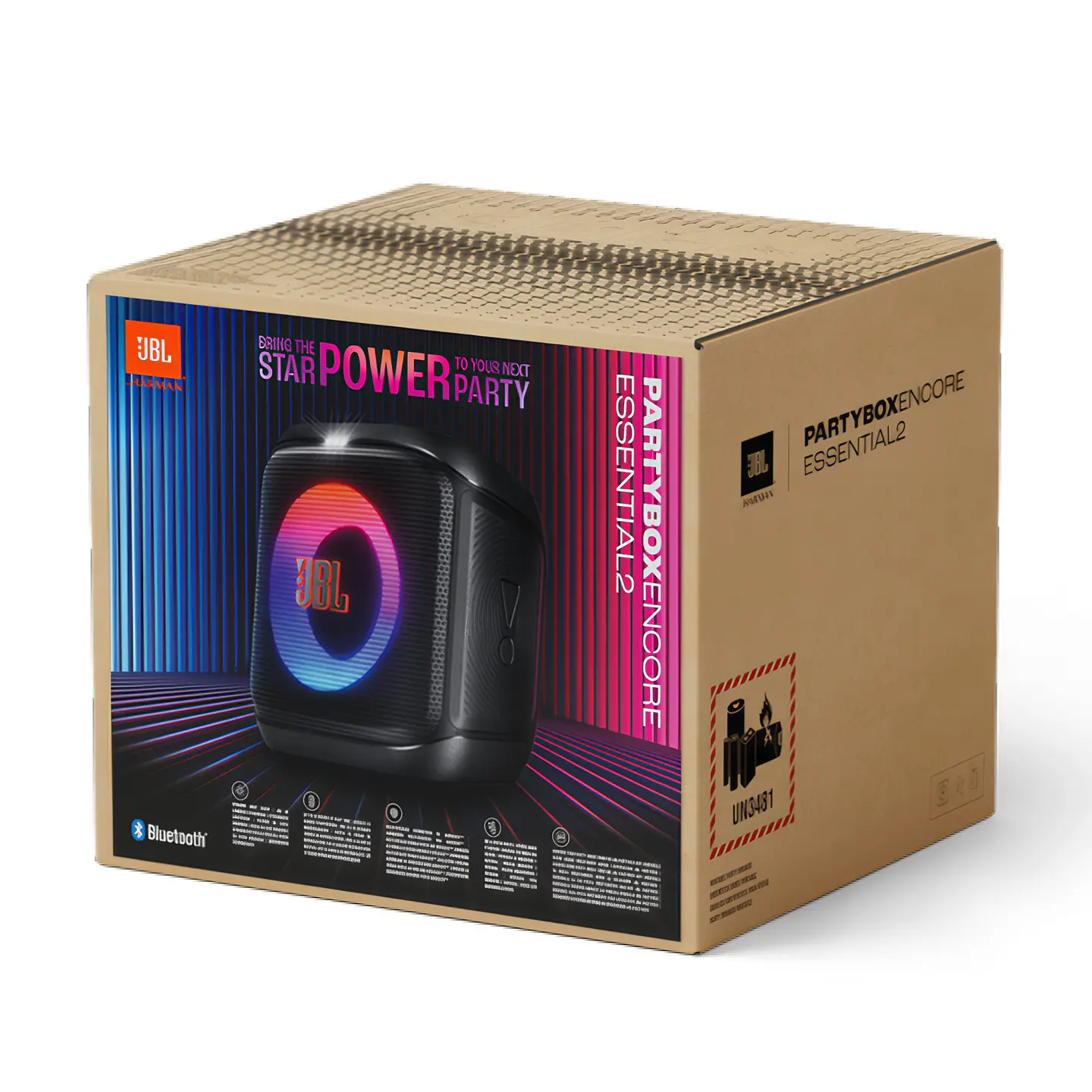 Parlante JBL PartyBox Essential Portátil con Bluetooth Negro 5