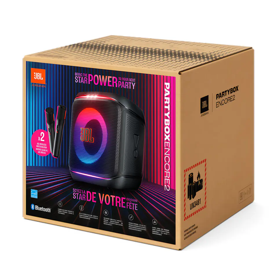 Parlante bluetooth JBL Partybox Encore 2 negro 2 micrófonos 4