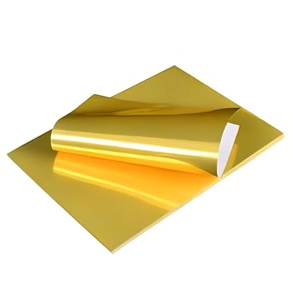 Vinilo Adhesivo Imprimible Dorado Metálico A4 20 Hojas Todok 2